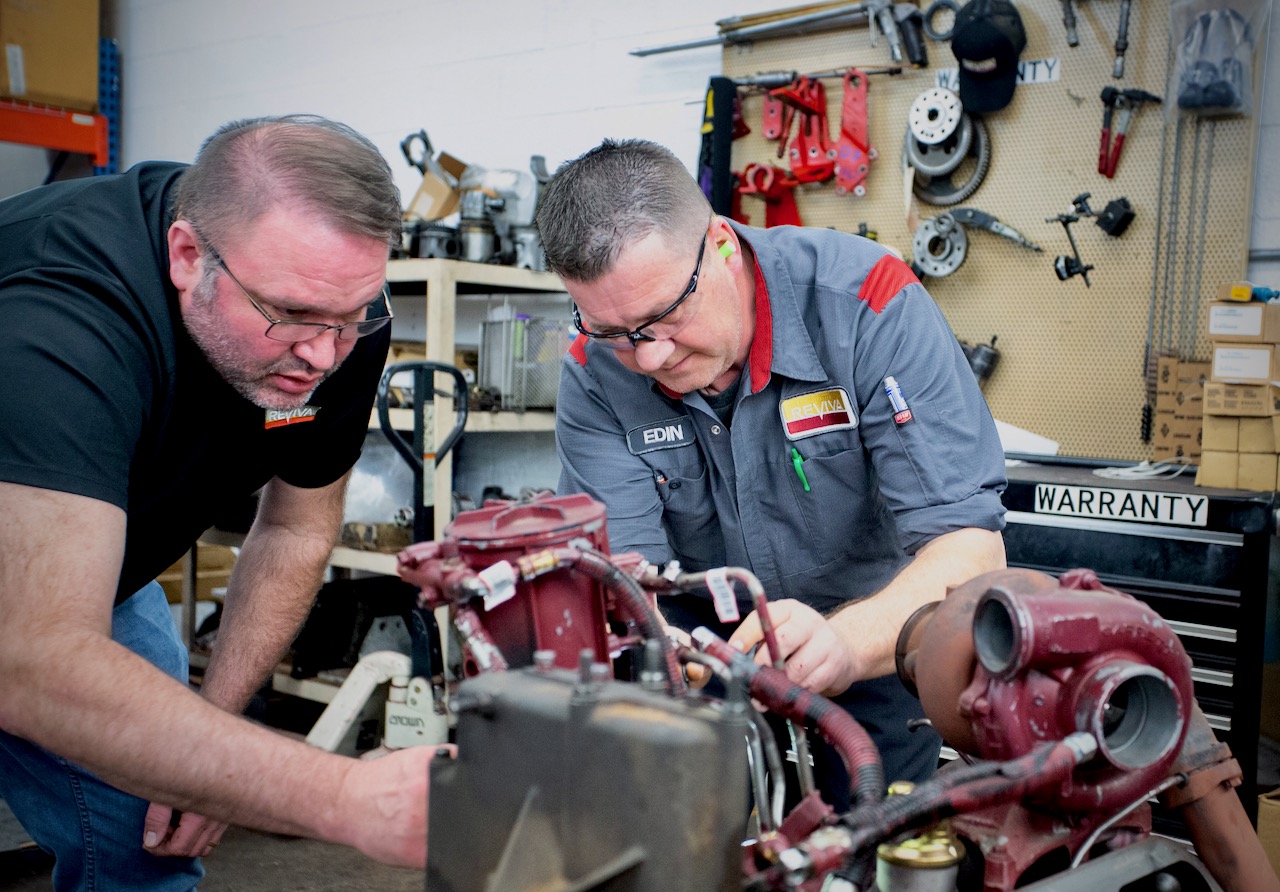 Man working on engine